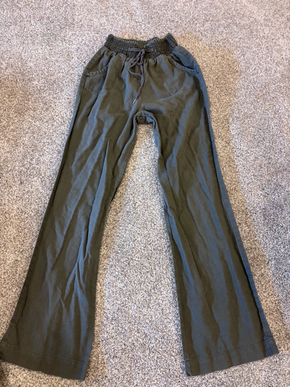 Ci Sono Olive Drawstring Track Pants